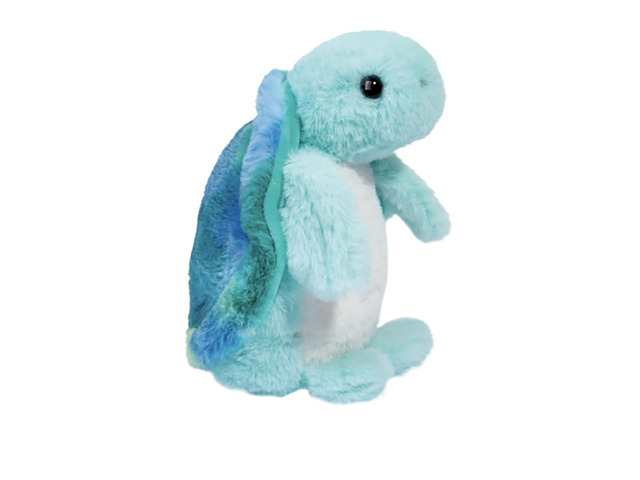 Douglas Tommie Turtle Mini Tye Die Teal Plush Stuffed Animal Toy 5' Long