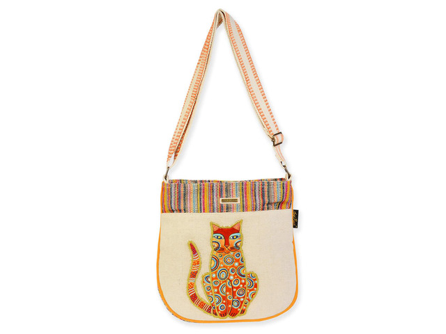 Sun'N'Sand Medium Crossbody with Tabby Cat, 10'' x 2.25'' x 12''