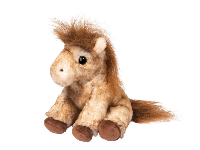 Douglas Mini Dustie Tan Mottled Horse Plush Stuffed Animal, 6' sitting