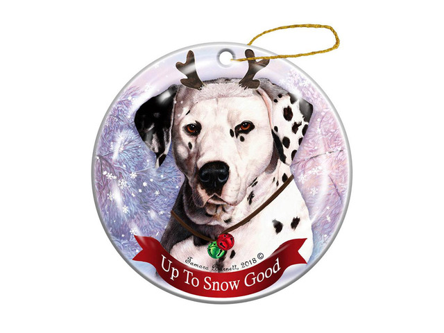Holiday Pet Gifts Dalmatian Dog Porcelain Christmas Ornament