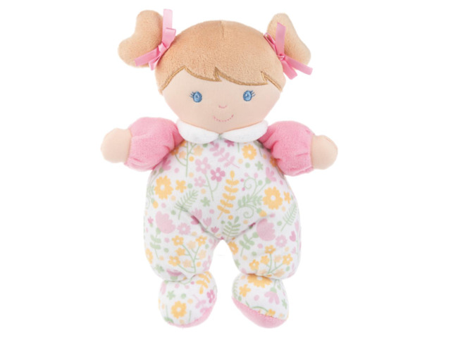 Baby Ganz Pink Stuffed Rosebud Baby Doll Plush Toy with Soft Rattle, 9'