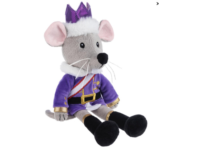 Ganz Holiday King Mouse Plush Stuffed Animal Toy with Purple Jacket, 12'