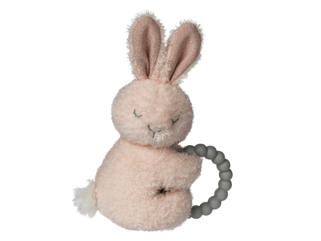 Mary Meyer Soft Baby Rattle with Teether Ring, 6-Inches, Pink Sweet Dreams Bunny