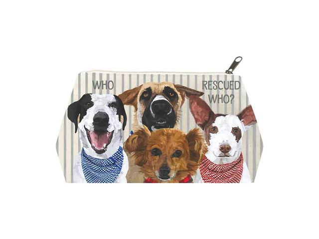 Paperproducts Design Who Rescued Who? Rescue Dogs Cotton Cosmetic Bag (Medium)