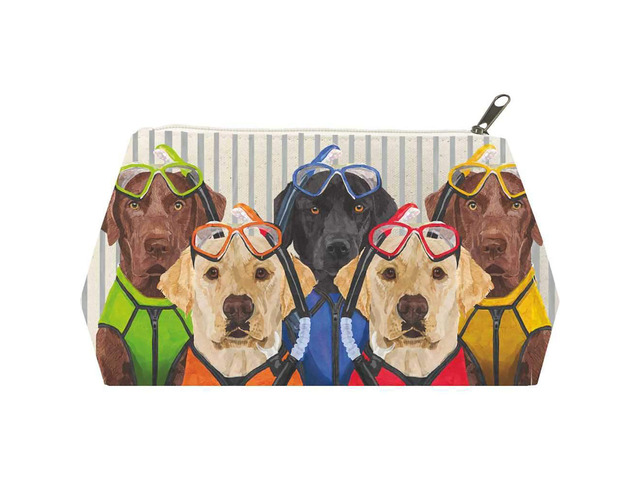 Paperproducts Design The Musketeers Labrador Dogs Cotton Cosmetic Bag (Large)