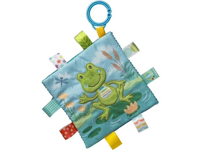 Taggies Crinkle Me Activity Toy w/ Squeaker and Tags, 6 in, Green Peepers Frog