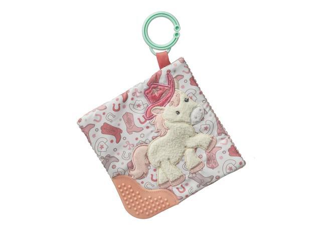 Mary Meyer Crinkle Teether Toy with Squeaker, 6 x 6-In, Cream Giddy Up Pony