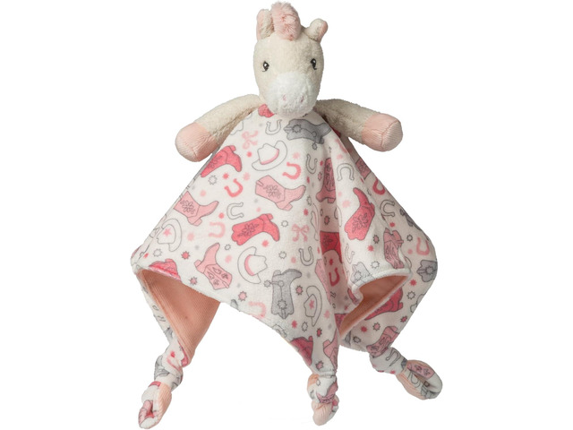 Mary Meyer Stuffed Animal Character Blanket, 13 x 13-Inches, Cream Giddy Up Pony