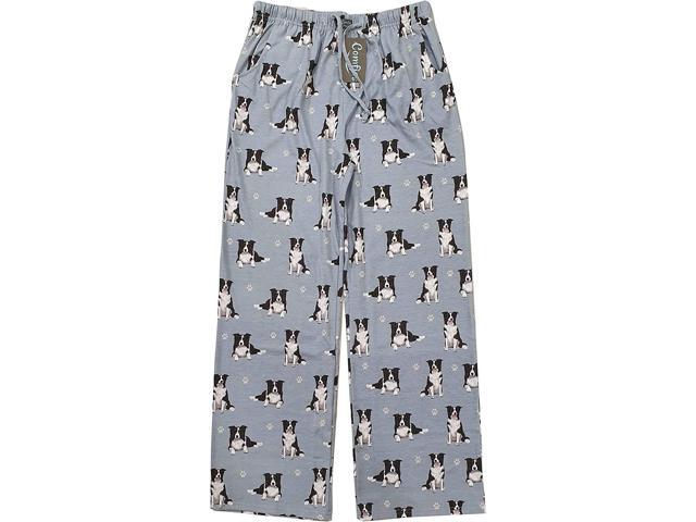 Border Collie Unisex Lightweight Cotton Blend Pajama Bottoms- Medium
