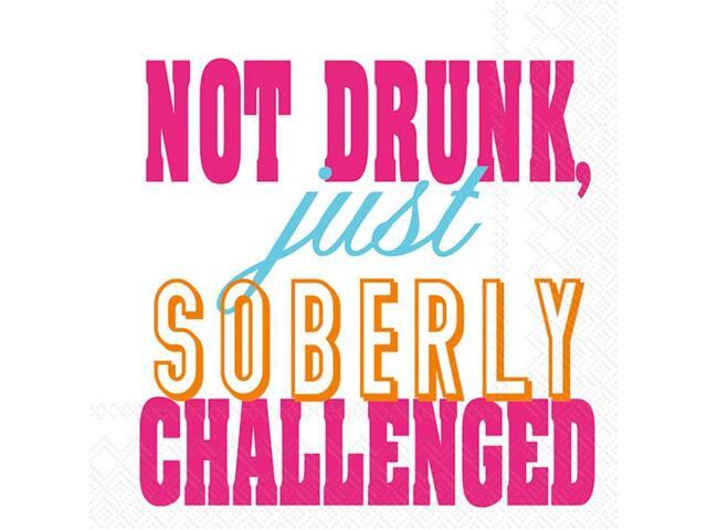 Boston International 5 x 5 in. Paper Cocktail Napkin Not Drunk - Pack of 20