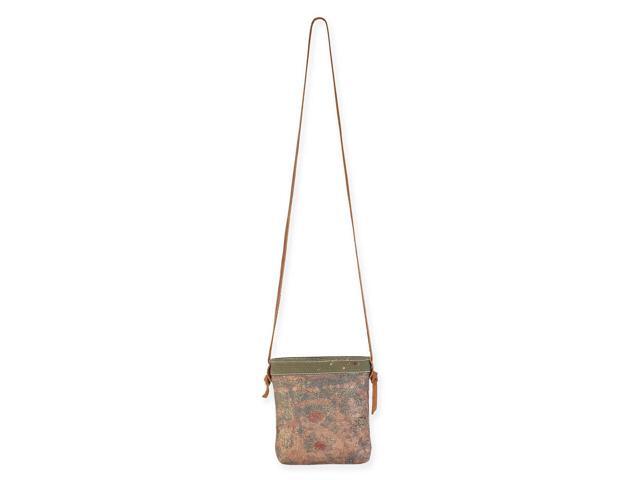 Uchi Gold Splattered Small Canvas Crossbody Recycled Canvas Leather Strap & Trim