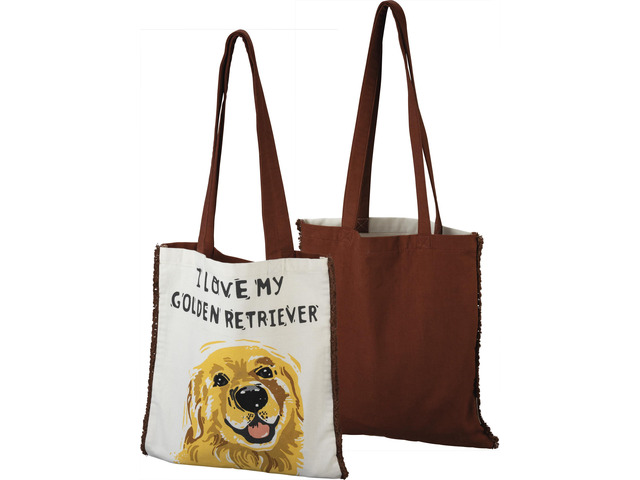 Primitives By Kathy Market Shopping Tote - I Love My Golden Retriever