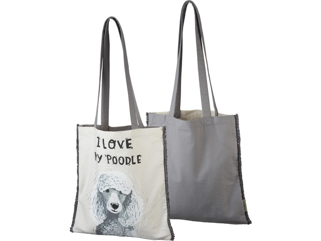 Primitives By Kathy Market Shopping Tote - I Love My Poodle