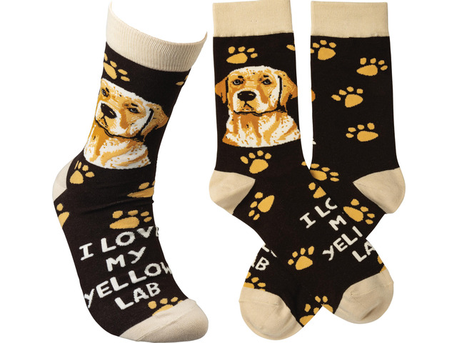 Primitives By Kathy Socks - I Love My Yellow Lab