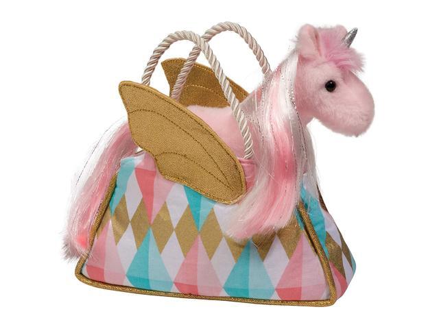 Douglas Plush Fancy Sak Purse Tote with Pink Unicorn Stuffed Animal, 7'