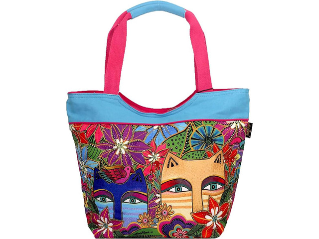 Laurel Burch Eva Cats Large Scoop Tote Bag, 20 x 6 x 15'
