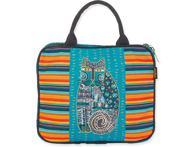 Laurel Burch Zara Black Cat with Stripes Cosmetic Travel Tote