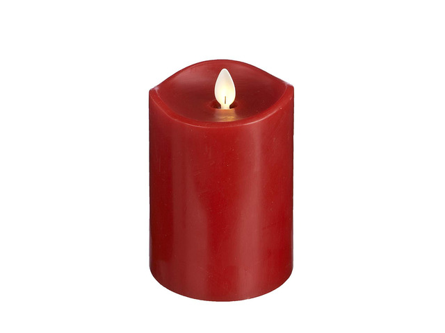 Ganz - Red LED Wax Pillar Candle, 3x5 (LLWP1003)