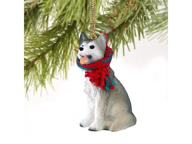 Conversation Concepts Siberian Husky Gray and White with Brown Eyes Ornament