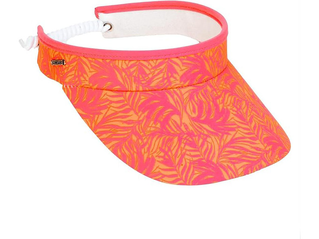 Sun N Sand Women's Adjustable Coil Visor UV 50, Brim 3.5', Orange Leaves