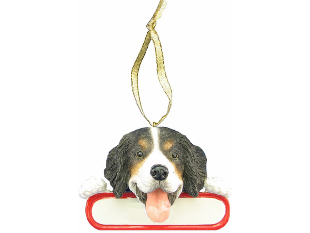 Bernese Mountain Dog Ornament 'Santa's Pals' With Name Plate