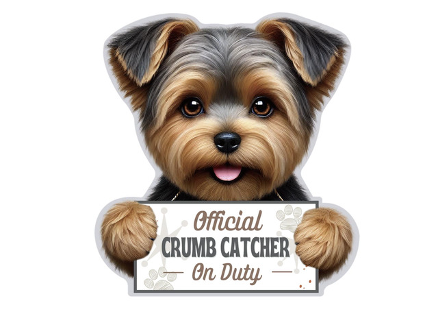 Pet Breed Sturdy Acrylic Chip Clip w Magnetic Backing, 4', Yorkie Pup Cut