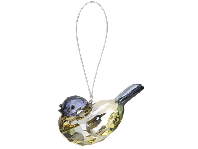 Ganz Crystal Expressions Acrylic Blue and Yellow Songbird Ornament, 3 inches
