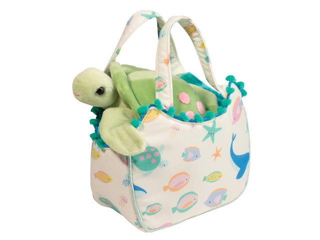 Douglas Ocean Friends Sassy Sak Tote w Sea Turtle Plush Stuffed Animal Toy, 7'