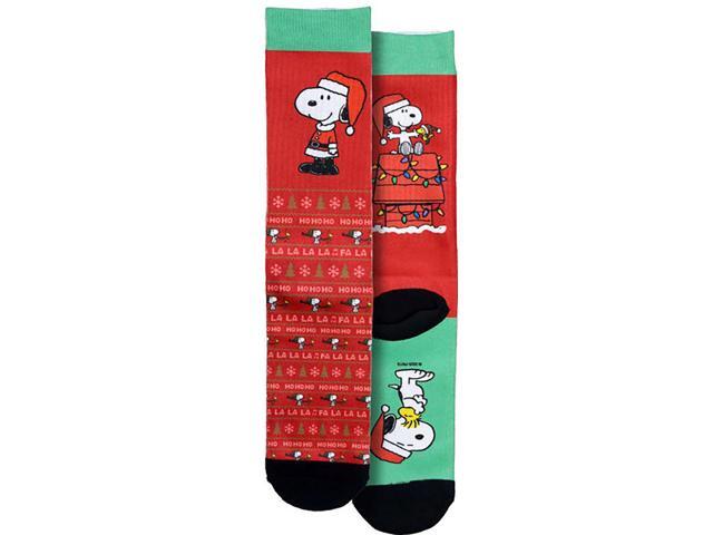 Spoontiques Peanuts Christmas Crew Socks - SHOE SIZE (5-10 Men) (7-12 women)