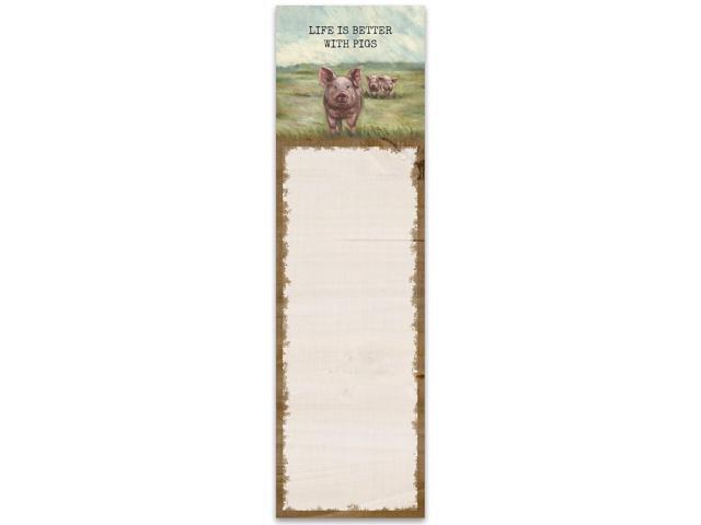 Primitives by Kathy - 'Life is Better With Pigs' List Pad