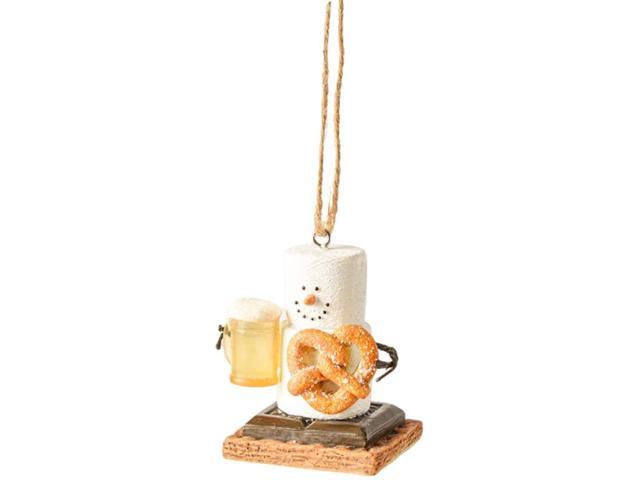 Ganz MX179683 S'Mores Beer & Pretzel Decorative Hanging Ornament, 2.75 Inches