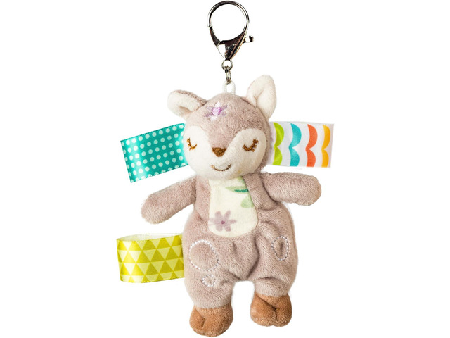 Taggies Plush Stuffed Animal Backpack, Purse, Bag Charm, Flora Fawn, 6'