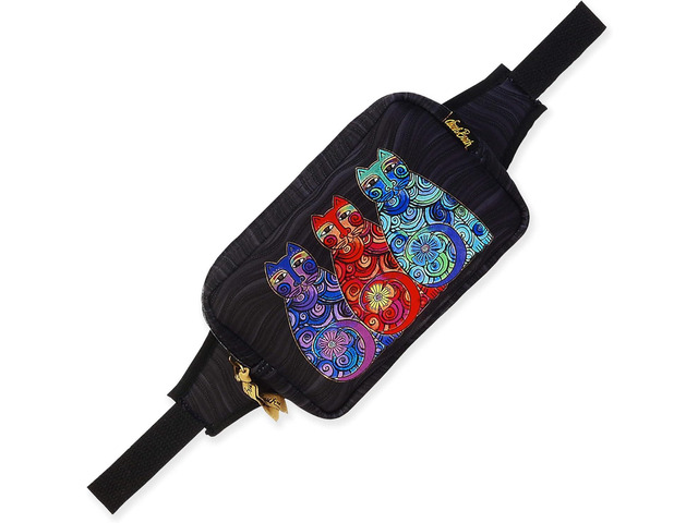 Sun'N'Sand Laurel Burch Neoprene Body Wrap and Belt Bag- Olas De Colores, 3 Cats