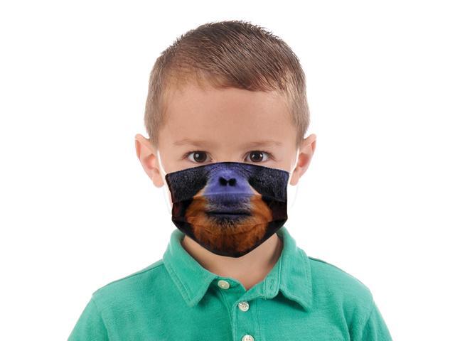 Wildlife Artists Fun Youth Animal Face Masks, Washable, Reusable - Orangutan