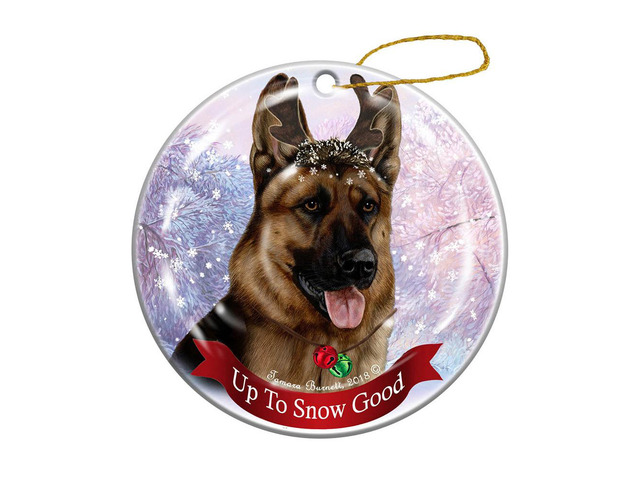 Holiday Pet Gifts German Shepherd Dog Dog Porcelain Christmas Ornament