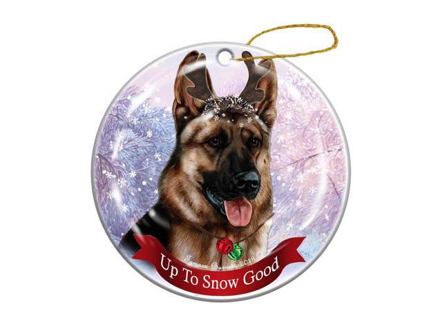 Holiday Pet Gifts German Shepherd Light Sable Dog Porcelain Christmas Ornament
