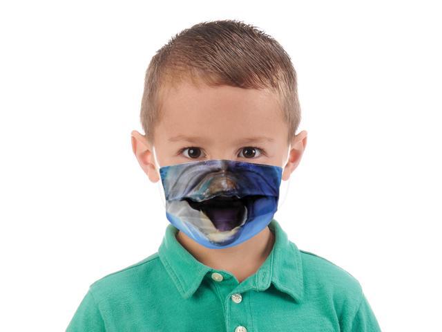 Wildlife Artists Fun Youth Animal Face Masks, Washable, Reusable - Dolphin