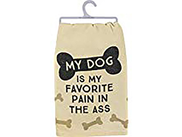 Primitives by Kathy Pet Love Cotton Dish Towel (My Dog is My Favorite Pain)