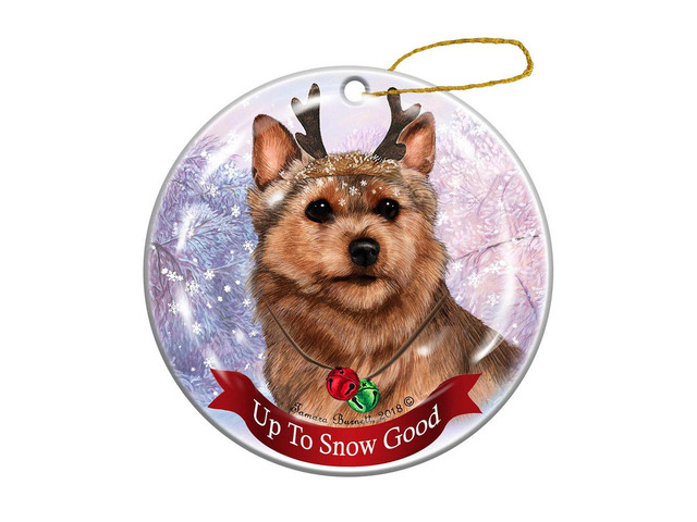 Holiday Pet Gifts Norwich Terrier Dog Porcelain Christmas Ornament