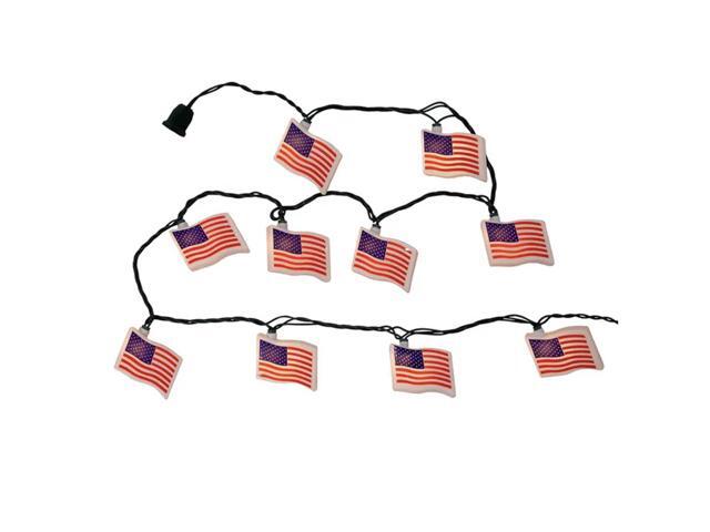 Kurt Adler 10-Light USA United States Flag Light Set