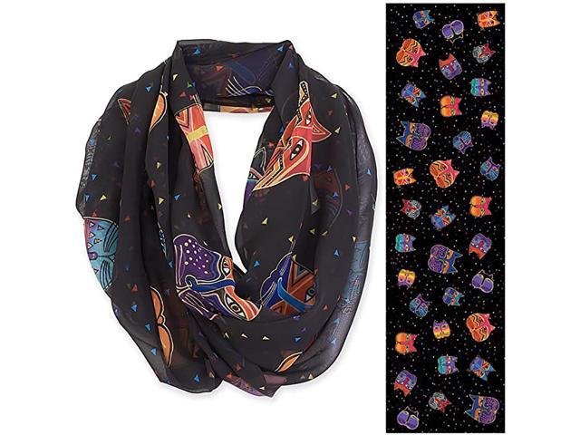 Laurel Burch Artistic Infinity Scarf (202A Feline Faces Black)