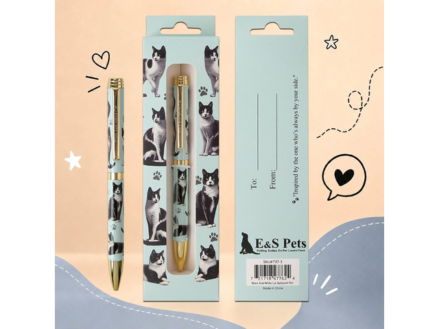 E & S Pets Refillable Ball Point Pen in Gift Box, Welsh Corgi