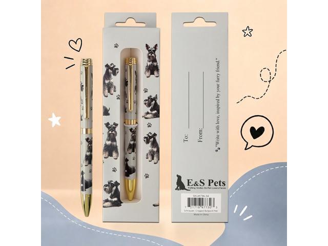 E & S Pets Refillable Ball Point Pen in Gift Box, Schnauzer, Cropped