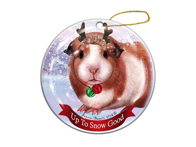 Holiday Pet Gifts Guinea Pig American Porcelain Christmas Ornament