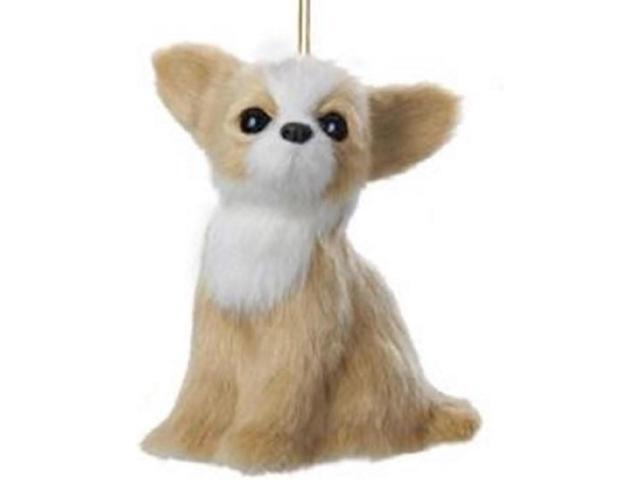 Kurt Adler Plush Chihuahua Ornament, 3.5-inch Height, Plastic