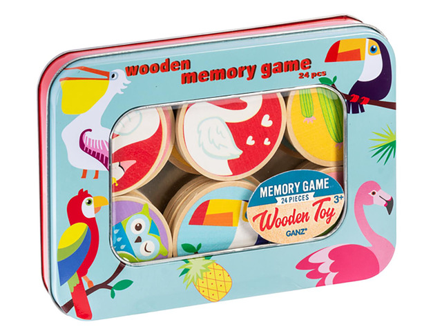 Wooden Bird Memory Game, 24 Pieces by Ganz