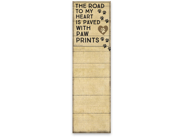 Primitives by Kathy Road to My Heart Paved with Pawprints Magnetic List Notepad