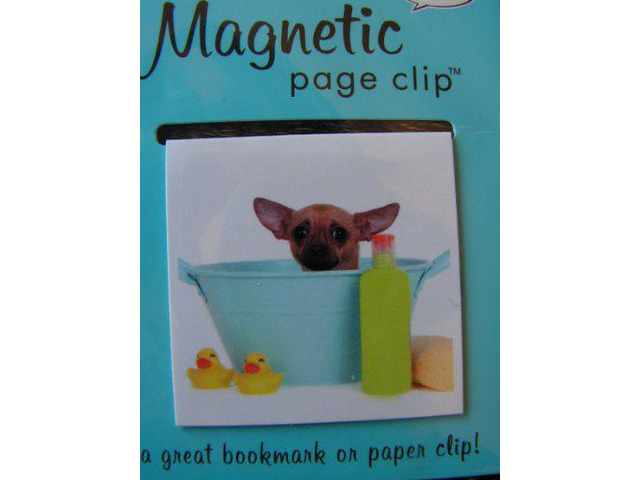 Puppies - Pup in Bath Deluxe Single Magnetic Page Clip Bookmark By Re-marks
