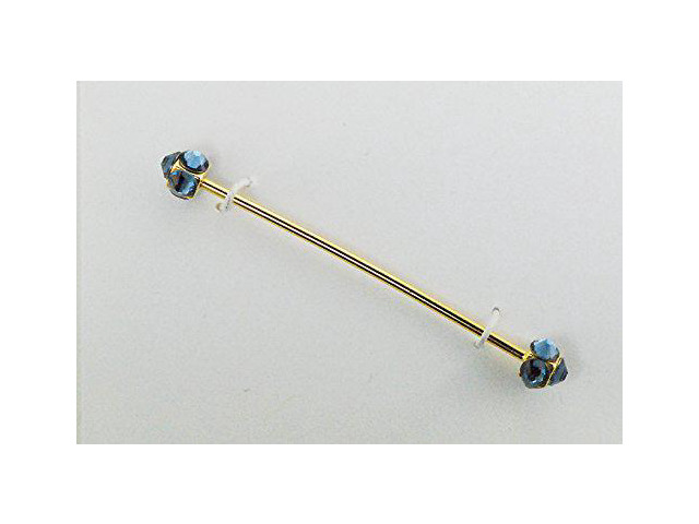 Finishing Touch Crystal Collar Bar - Denim/gold