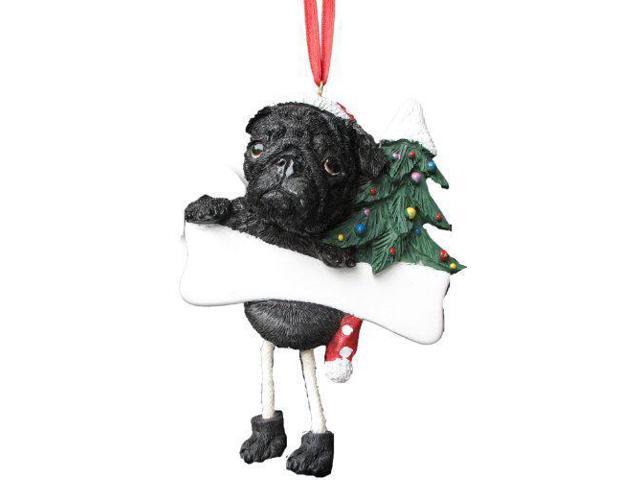 E & S Pets 35356-32 Black Pug Dangling Dogs Ornament